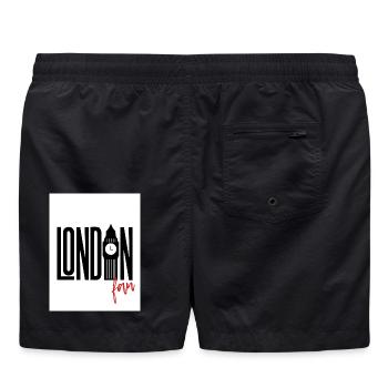 Fan de Londres - Short de bain - noir - Dos - AI Model Male 185 light (185cm)