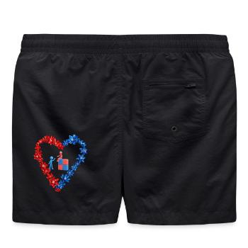 Herzblumen Kooperationsmotiv - Badeshorts - Schwarz - Hinten