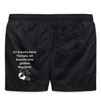 Ich brauche keine Therapie groessere Maschine Spru - Badeshorts - Schwarz - Hinten