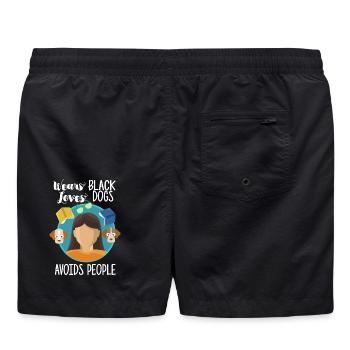 Introvertiert - Badeshorts - Schwarz - Hinten