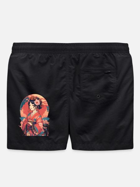 young japanese girl - Swim Trunks - black
