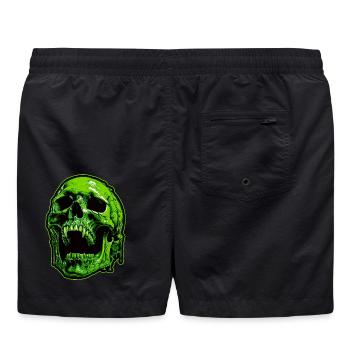 Crâne de vampire vert - Short de bain - noir - Dos