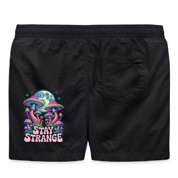 Stay Strange Mushroom Art - Badeshorts - Schwarz - Hinten