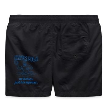 Water Polo with no horses. - Swim Trunks - black - Back