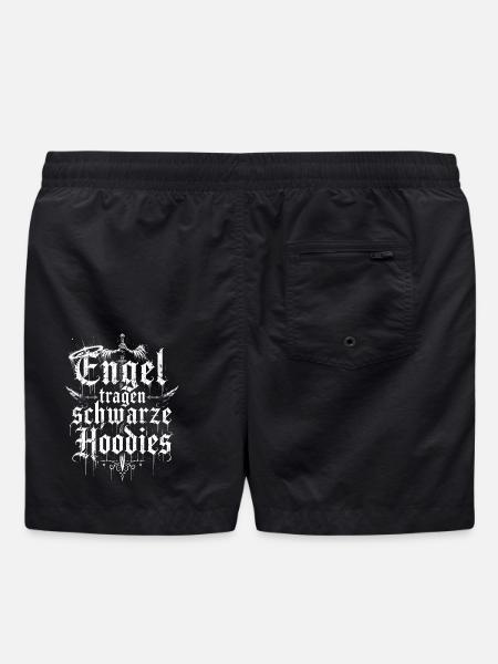 Gotische Schrift Ornament Hoodie - Badeshorts - Schwarz