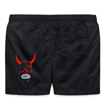 Red Demon Skull Neon - Swim Trunks - black - Back