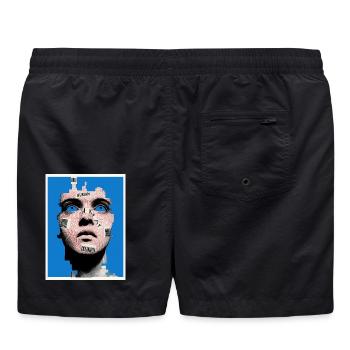 HUMAN - verloren in der digitalen Welt - Badeshorts - Schwarz - Hinten