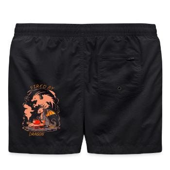 Vom Drachen gebrannt – lustiges Keramik-Keramikgeschenk - Badeshorts - Schwarz - Hinten