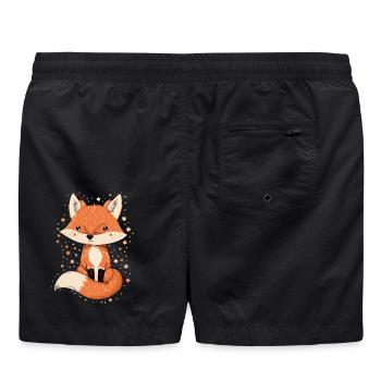 Fuchs mit Sternen - Badeshorts - Schwarz - Hinten