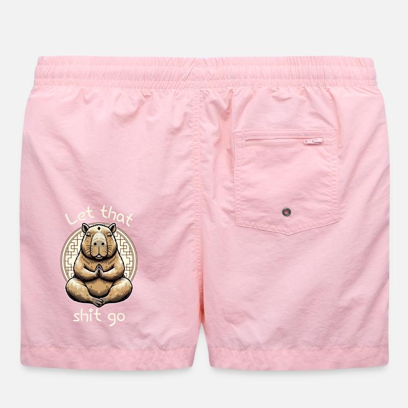 Let That Shit Go – Meditating Capybara Swim Trunks