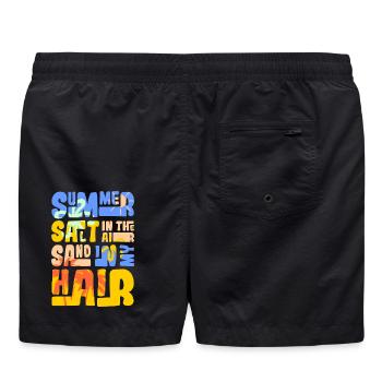 Conception de sable et de mer en été - Short de bain - noir - Dos - AI Model Male 185 light (185cm)