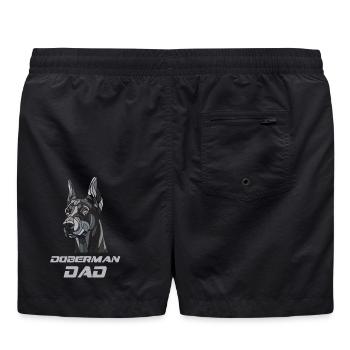 Tête de chien doberman dad - Short de bain - noir - Dos - AI Model Male 185 light (185cm)