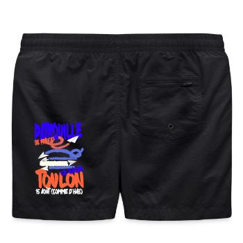 Patrouille de France Toulon 15. August - Badeshorts - Schwarz - Hinten - AI Model Male 185 light (185cm)