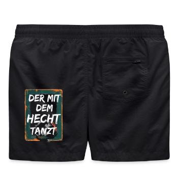 Der mit dem Hecht tanzt - Badeshorts - Schwarz - Hinten