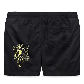 Tennis Design Shirt Engelputte Retro Renaissance - Badeshorts - Schwarz - Hinten