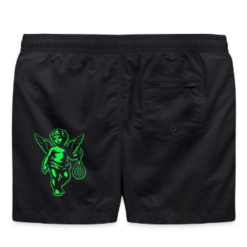 Tennis Shirt Engelputte Retro Renaissance neongrün - Badeshorts - Schwarz - Hinten