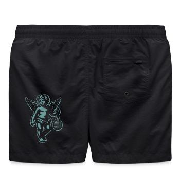 Tennis Shirt Engelputte Retro Renaissance Fun - Badeshorts - Schwarz - Hinten