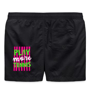 Joue plus au tennis, sweat à capuche rétro de tennis - Short de bain - noir - Dos