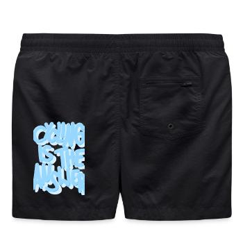 Cycling_is_the_answer_babyblau - Badeshorts - Schwarz - Hinten