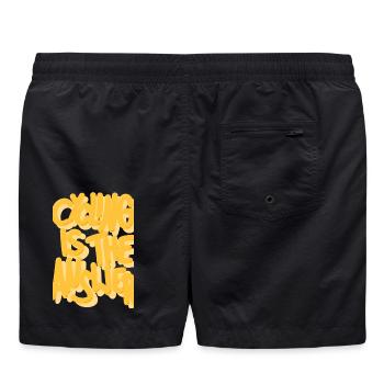 Cycling is the answer gelb - Badeshorts - Schwarz - Hinten