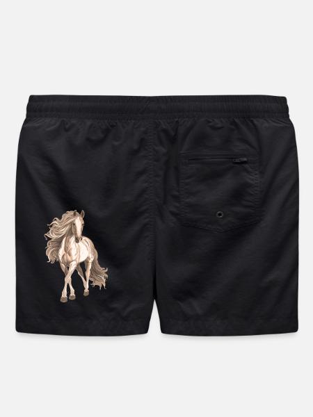 Horse motif - Swim Trunks - black