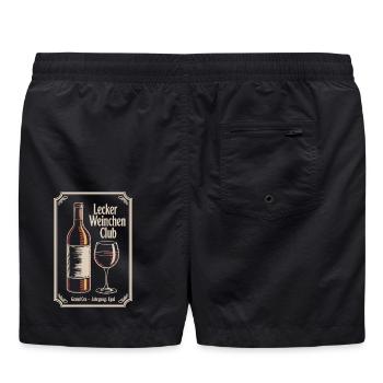 Wein Lecker Weinchen Club Weinliebhaber Rotwein - Badeshorts - Schwarz - Hinten