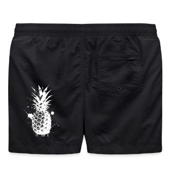 Pineapple Spray White - Swim Trunks - black - Back