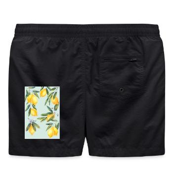 Zitronen - Badeshorts - Schwarz - Hinten