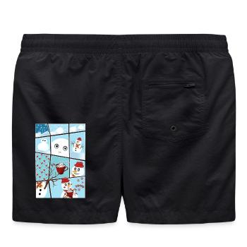 Weihnachten und die Geschichte vom Schneemann - Badeshorts - Schwarz - Hinten - AI Model Male 185 light (185cm)