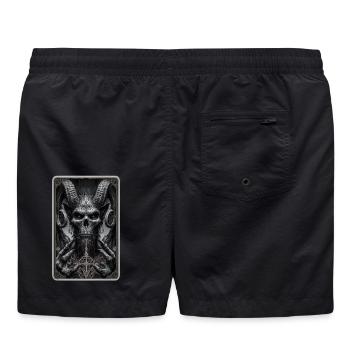 Démon avec des cornes et un pentagramme - Short de bain - noir - Dos