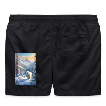 Famille polaire arctique dans les Snowy Peaks - Short de bain - noir - Dos - AI Model Male 185 light (185cm)