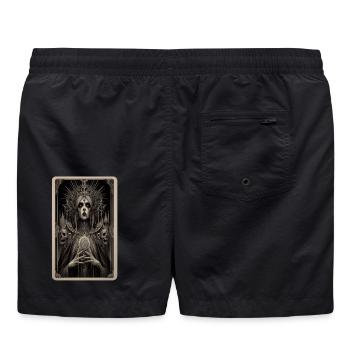Gotische Königin des Schwarzen Herzens - Badeshorts - Schwarz - Hinten - AI Model Male 185 light (185cm)