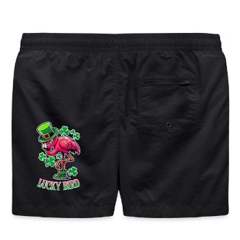 Lucky Bird – St. Patrick’s Flamingo - Badeshorts - Schwarz - Hinten