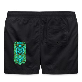 Portail de crâne psychédélique – Vision de champignon occulte - Short de bain - noir - Dos - AI Model Male 185 light (185cm)