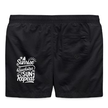 Motif de lever de soleil avec répétition - Short de bain - noir - Dos