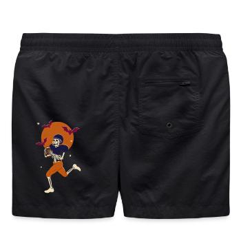 Halloween-Skeleton-Footballspieler - Badeshorts - Schwarz - Hinten
