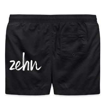 zehn 10 Geburtstag Geschenk Zahl - Badeshorts - Schwarz - Hinten