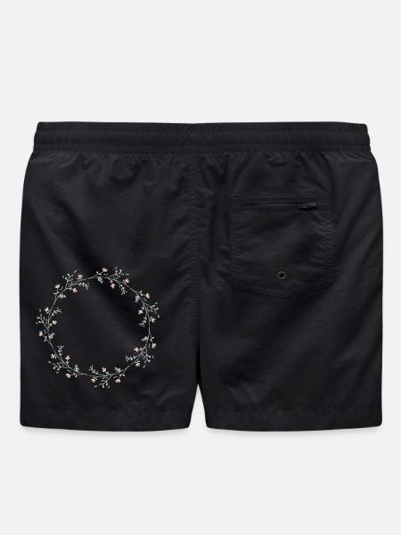 wreath of flowers - Swim Trunks - black
