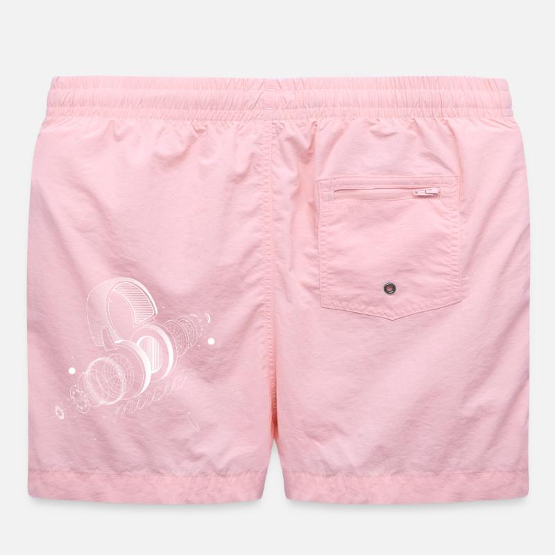 transparenter Kopfhörer in Einzelteile mit Typo Badeshorts