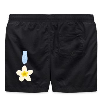 Cigale et fleur - design estival du Sud - Short de bain - noir - Dos - AI Model Male 185 light (185cm)