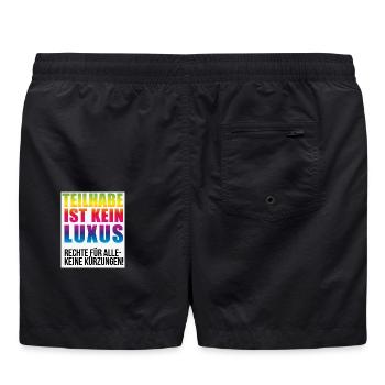 Teilhabe ist kein Luxus keine Kürzungen - Badeshorts - Schwarz - Hinten