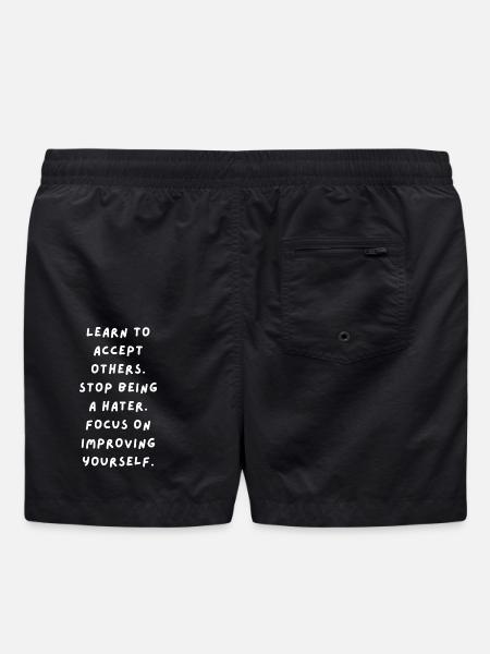 Learning acceptance, self-improvement - Swim Trunks - black