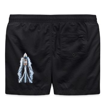 TopAnsicht Jacht mit Wasserwirbel - Badeshorts - Schwarz - Hinten