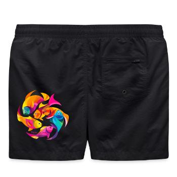 Couleurs tropicales - Short de bain - noir - Dos - AI Model Male 185 light (185cm)