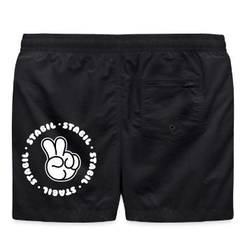 STABIL - PEACE - Badeshorts - Schwarz - Hinten