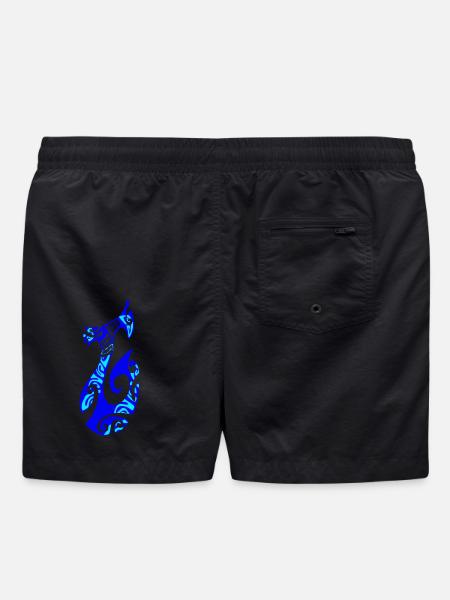 MATAU - Bleu (Hameçon polynésien) - Short de bain - noir