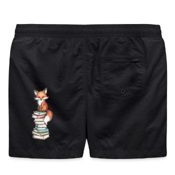Renard sur pile de livres - Short de bain - noir - Dos