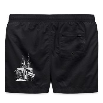 Köln Aufdruck in weiß/grau - Badeshorts - Schwarz - Hinten