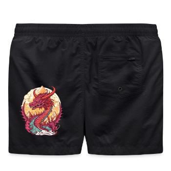 Dragon volcanique lever du soleil - Short de bain - noir - Dos