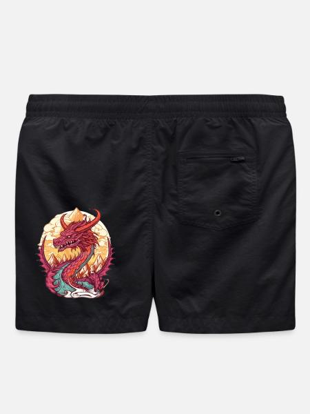 Volcanic Dragon Sunrise - Swim Trunks - black